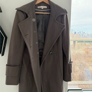 NWT Kenneth Cole Melton Smoke Sz 6 Double Breasted Woman Coat Tailored